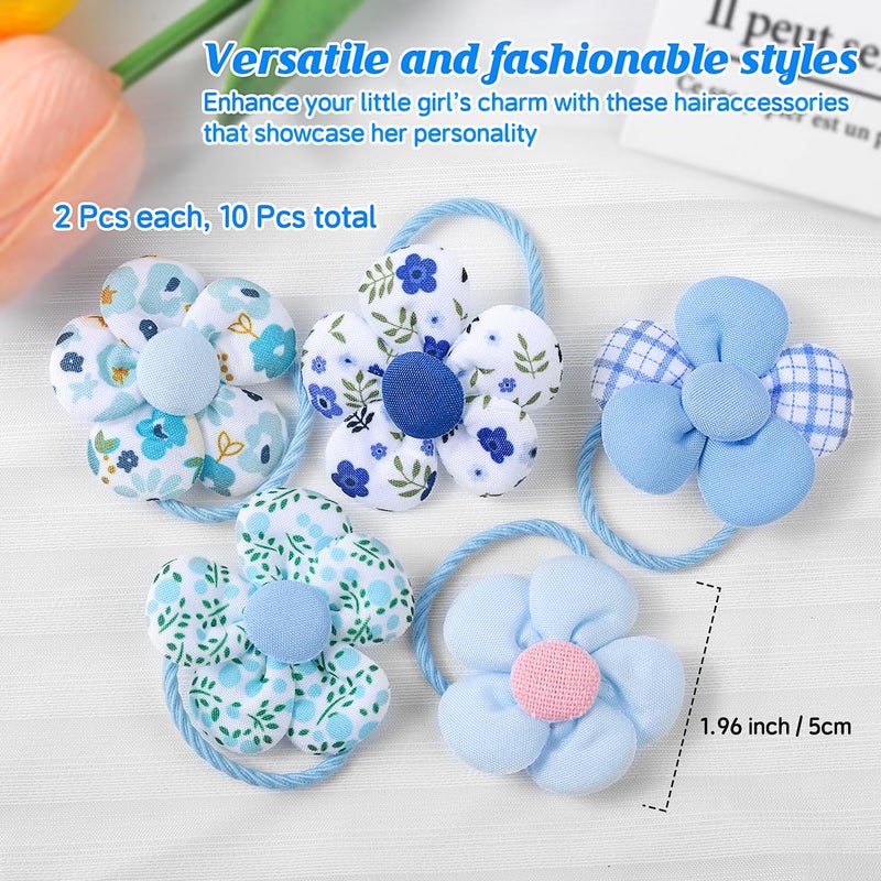 Cherocito 400 Pcs Baby Girls Hair Accessories Set,Baby Girls Hair Ties,Flower Bows Rubber Bands,Hair-friendly Hair Clip,Soft Elastic Hair Bands,Claw Clip(Blue) - Image 2